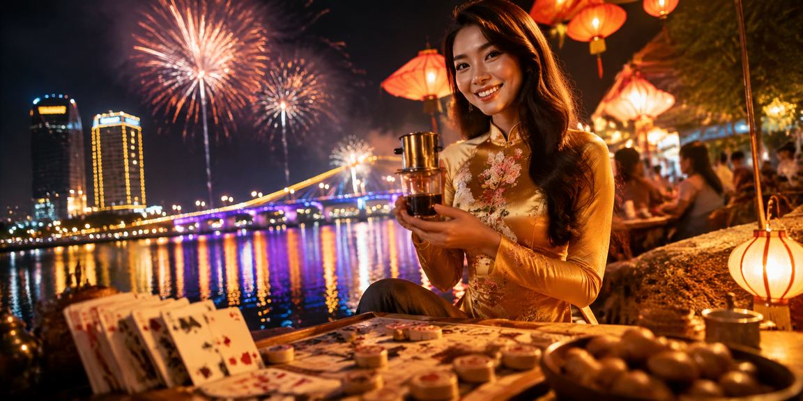 Người dùng chơi bài và theo dõi kèo thể thao tại quán cà phê Huế