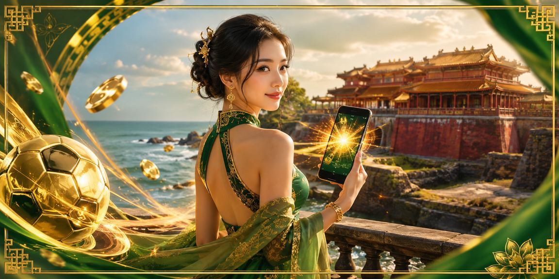 Người dùng truy cập casino trên điện thoại tại bãi biển Huế với không khí bình yên