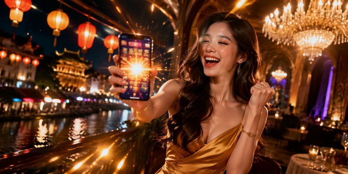 Người dùng trải nghiệm fc0 trên điện thoại tại chợ đêm Huế